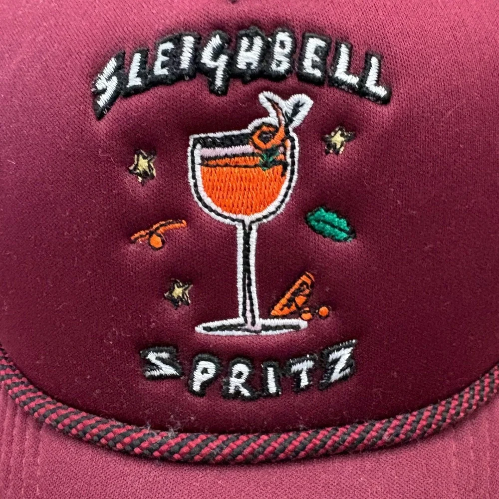 Anthropologie Empathy Illustrated Sleighbell Spritz Trucker Hat NWT OSFA